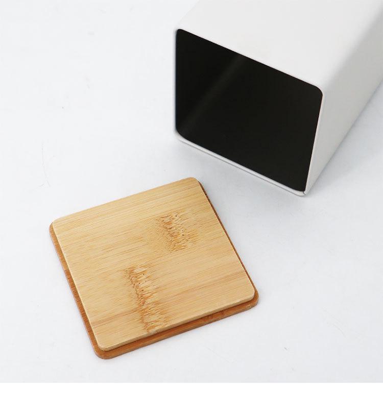 Минималистичная бамбуковая крышка, кованая железная банка для чая и стеклянная банка для хранения