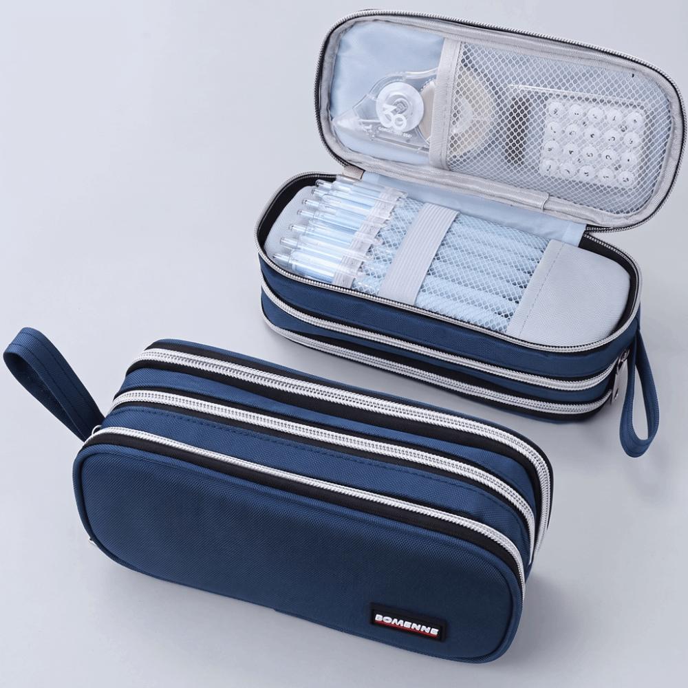Three-Layer Stationery Box Large Capacity Stationery Organizer New Pencil Case Student Use
