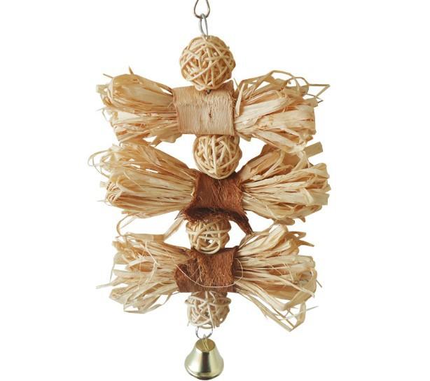 Деревянная милая игрушка для жевания для домашних птиц, натуральная трава, игрушка для попугая, жевание, качающийся мяч, люфа, шарики из лозы, подвесные аксессуары для клетки для птиц