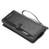 Mens Vintage Pu Leather Clutch Bag Casual Cell Phone Bag with Lanyard Multi-card Long Wallet Gift for Boyfriend Husband