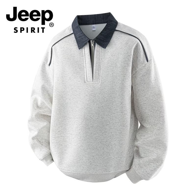 Мужская повседневная толстовка-пуловер JEEP SPIRIT с воротником-поло, имитирующая двухпредметный образ
