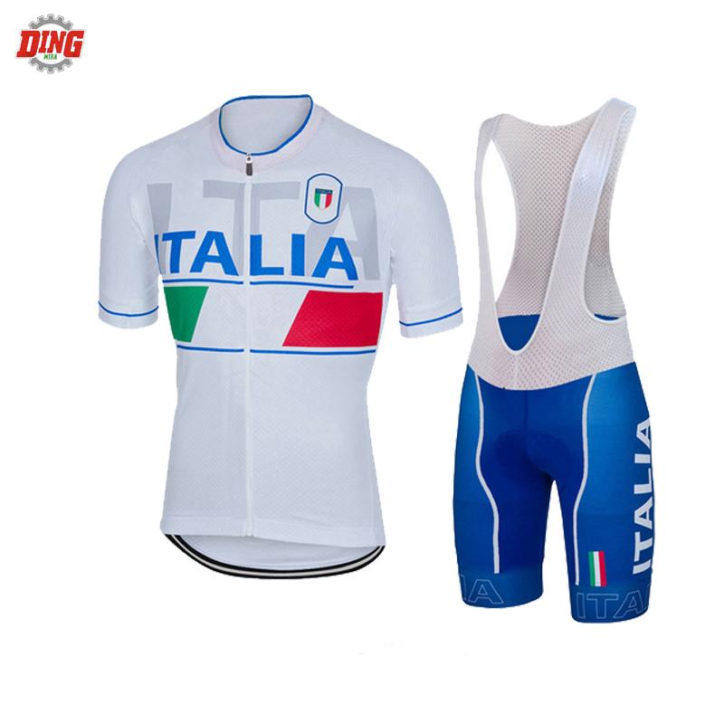 Белый комплект велосипедной формы Ropa Ciclismo Мужской с коротким рукавом Командная велоодежда Комплект формы Велошорты с лямками Гелевая прокладка MTB