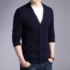 Весна Осень Черный Красивый Модный Вязаный Кардиган Мужской Среднего Возраста Корейская Куртка На Пуговицах Свободный Свитер Тренд