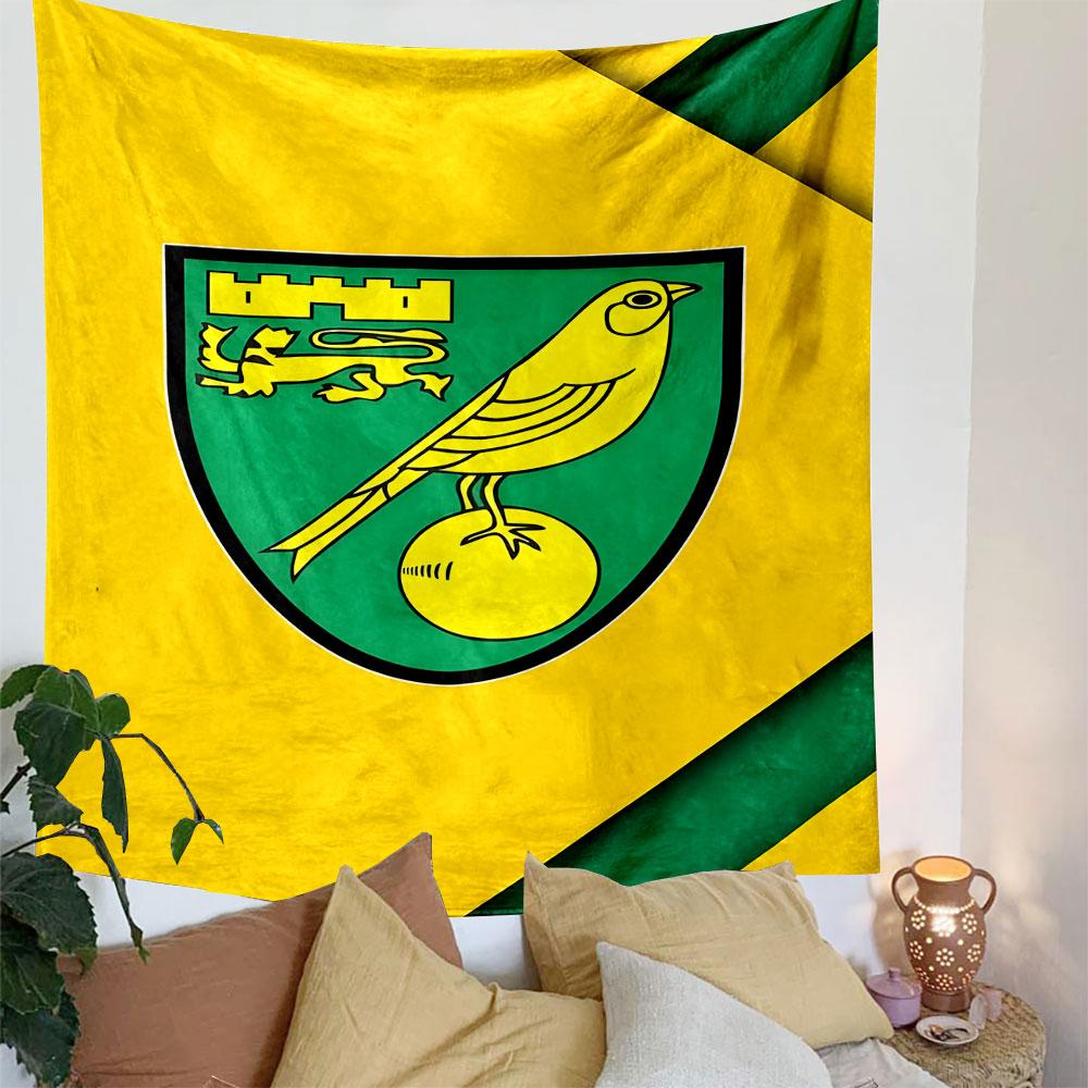 "Yellow Bird on Green Shield Design" Patterned Tapestry Decorative Wall Hanging, Home Bedroom Living Room Decor