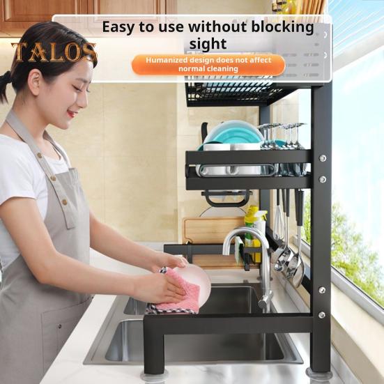 Стойка для хранения кухонной посуды, регулируемая длина, грузоподъемность 144 фунта, нержавеющая, легко моется, большая металлическая стойка для посуды