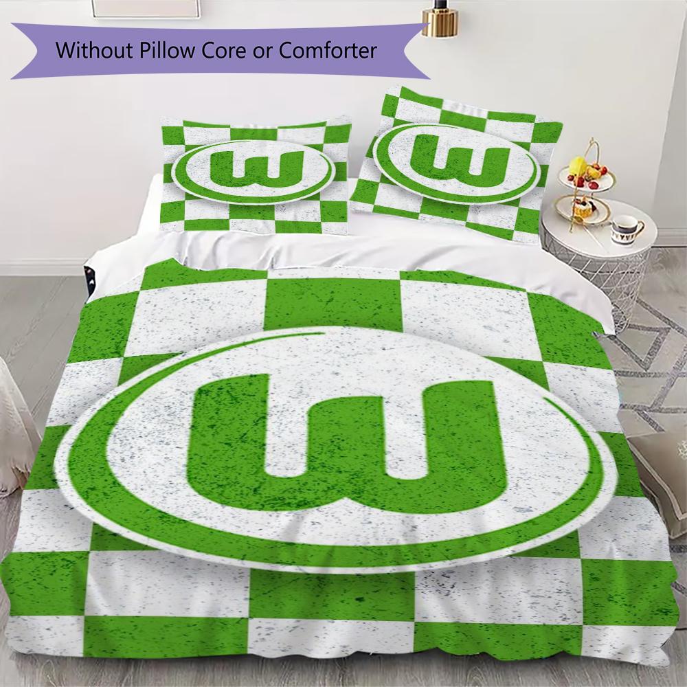 VfL Wolfsburg Pattern Bedding uilt Set uilt Cover Pillowcase Home Decoration Birthday Gift (1 * duvet cover + 2 * pillowcase without core)101