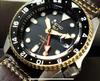 Seiko 5Sports SSK036K1 Механические GMT Мужские часы с коричневым кожаным ремешком SSK036