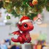 Подвесные рождественские украшения динозавры Акриловая рождественская мультяшная подвеска-дракон Зеркало заднего вида автомобиля