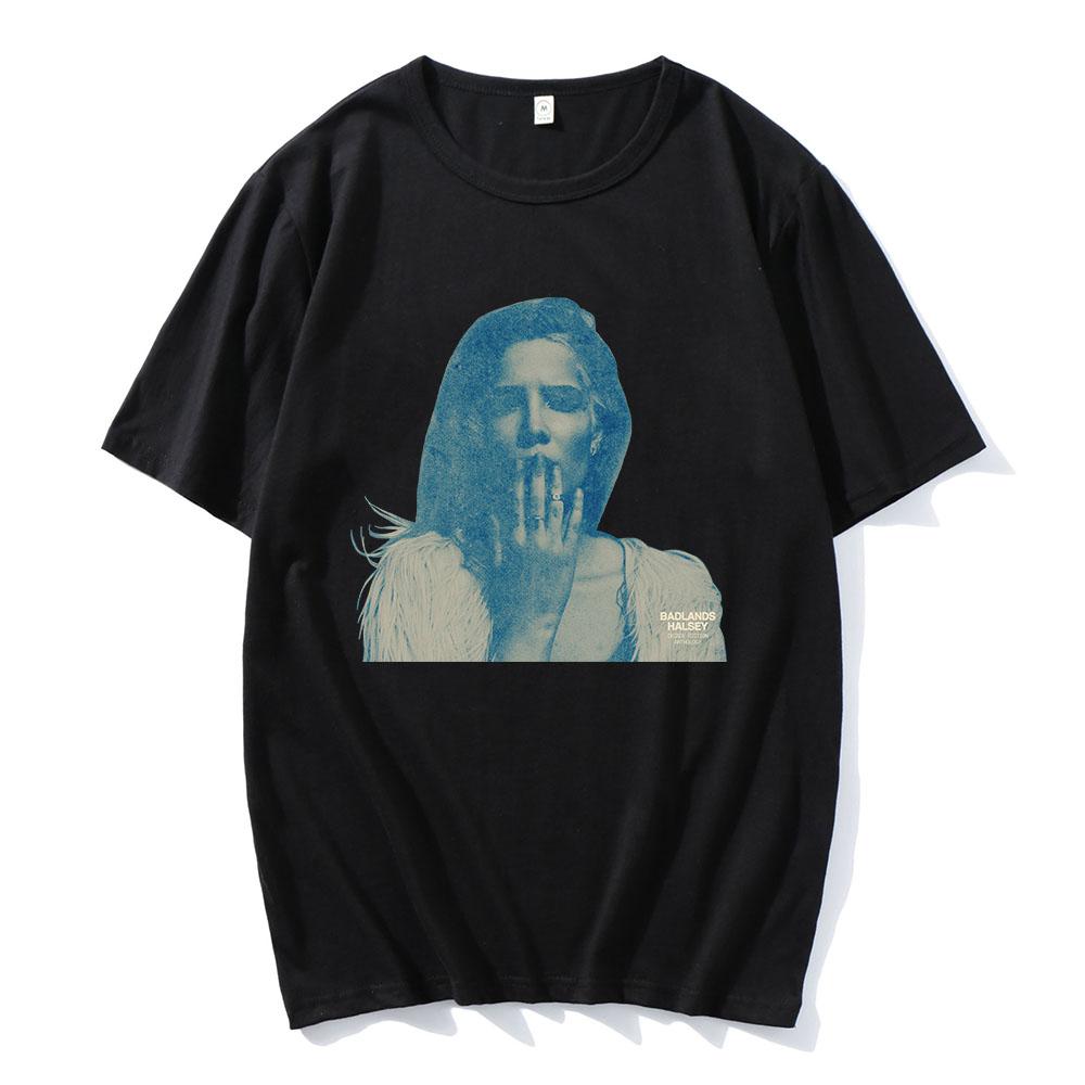 HALSEY Badlands Футболки с коротким рукавом Хлопок Женская/Мужская Футболка Повседневная С круглым вырезом Графическая Футболка Одежда с принтом Футболка