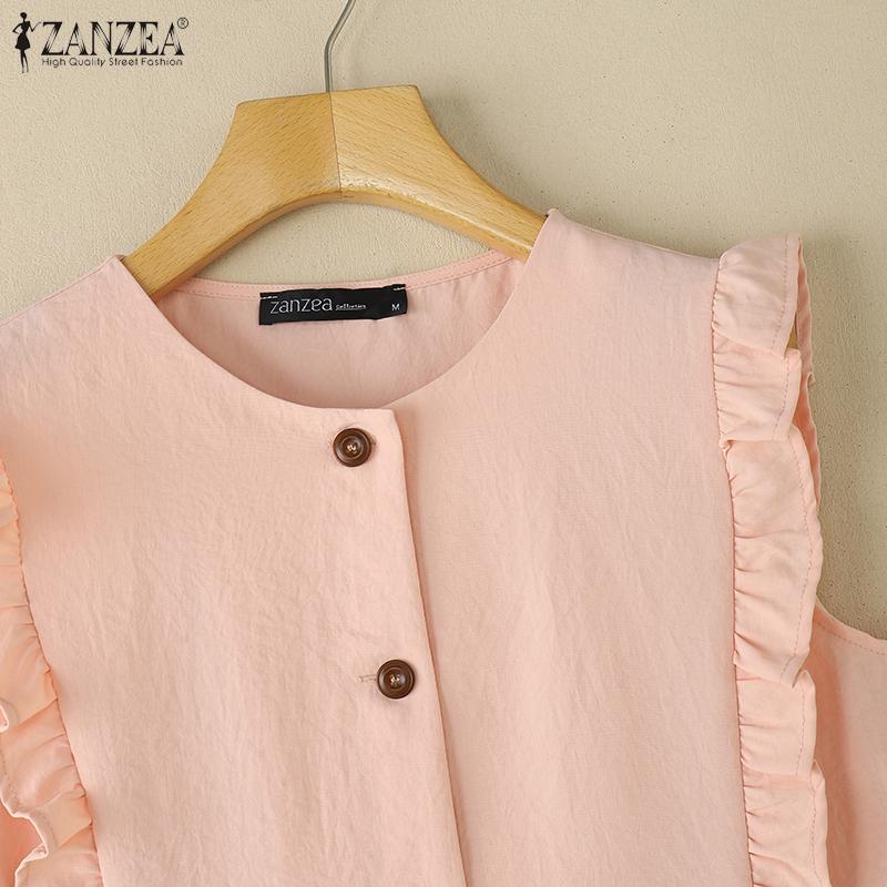 ZANZEA Женские повседневные летние майки без рукавов с круглым вырезом