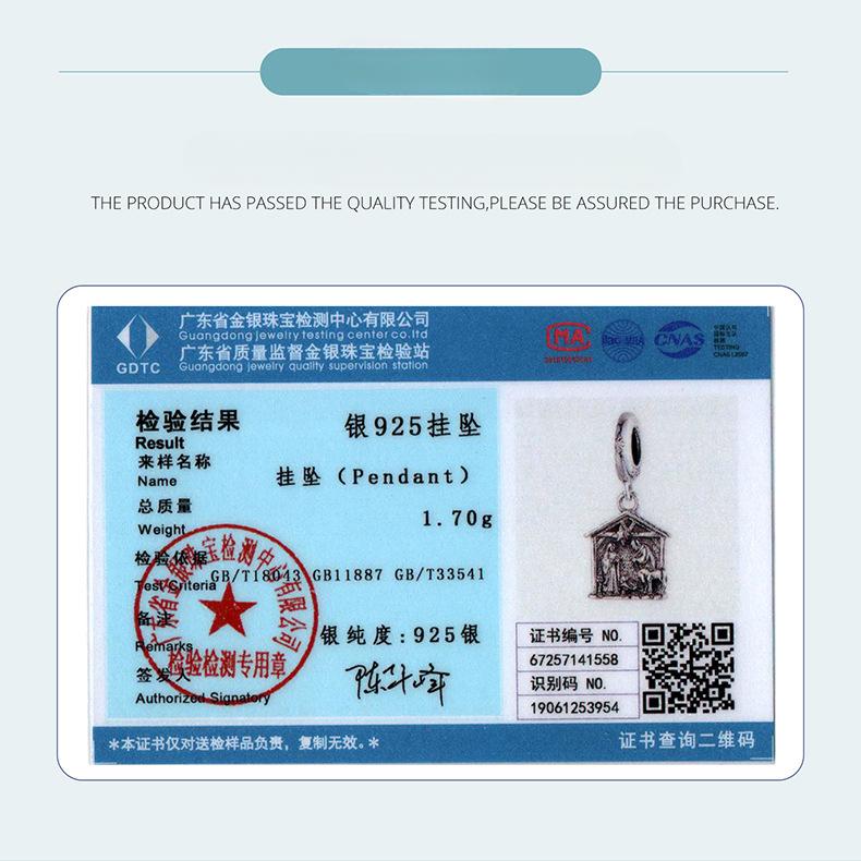 S925 Sterling Silver Birth Day Pendant Jewelry Accessories Personalized Retro Bracelet Beads