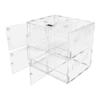 Bymaocar 4-grid Clear Acrylic Reptile Terrariums Climbing Pet Reptile Cage Non-toxic Odorless W/ Thermometer For Laboratory/home