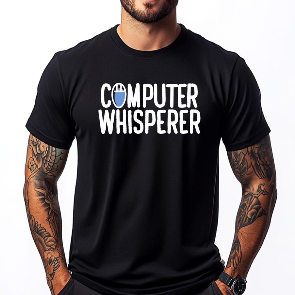 Pc Nerd Techie It Technician Computer Whisperer Blue And White Graphic T Shirts Women Classic Funny Gifts Big Size