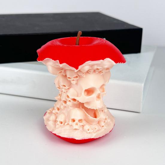 Статуя черепа с сердцевиной из фруктов на Хэллоуин, жуткая 3D-печатная фигурка черепа с фруктами для декора интерьера дома, гостиной, офисного стола