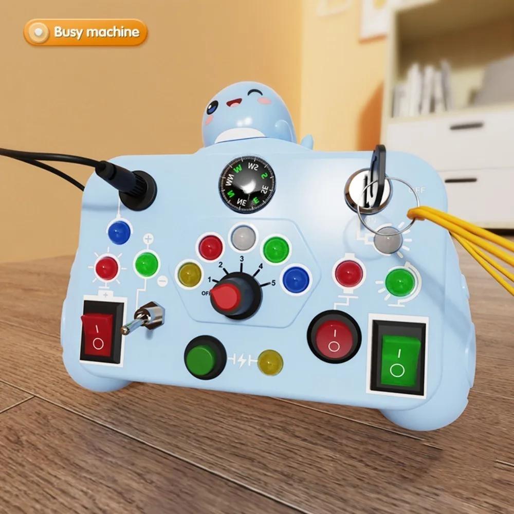 New Montessori Busy Board Sensory Toys Educational Buttons Switches Socket Baby Sensory Board Switch Toy Preschool Education