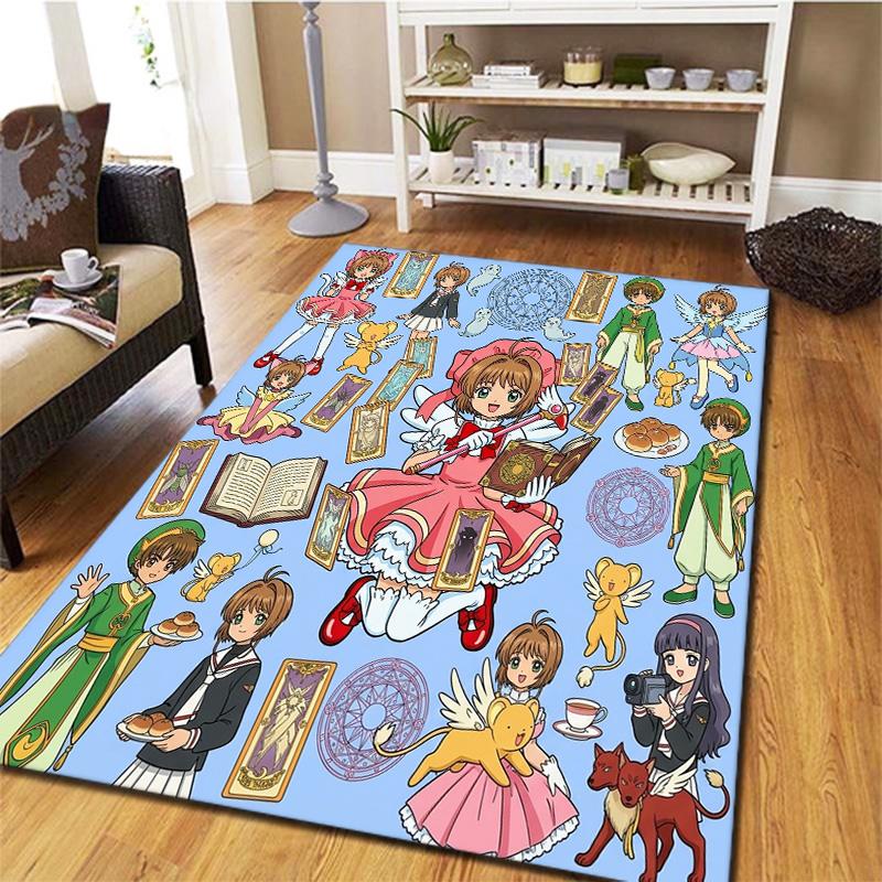 Ковер Sakura Cardcaptor для гостиной, спальни, дома, дивана, детской игровой, нескользящий коврик