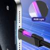 240 Вт 6 А RGB Быстрая зарядка USB Type-C Кабель - Светодиодная подсветка Окружающего освещения Нейлоновая оплетка Кабель для передачи данных для телефона Быстрая зарядка