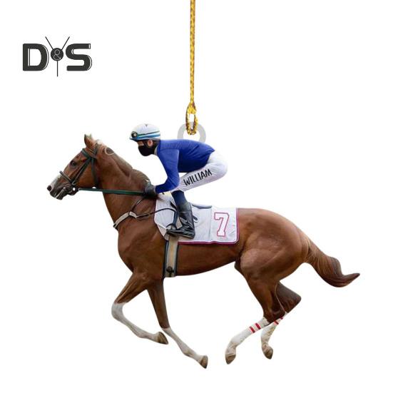 Украшение для верховой езды 2D Плоская акриловая подвеска в виде лошади Рождественская елка Рюкзак Подвесное украшение Подарок для любителей лошадей