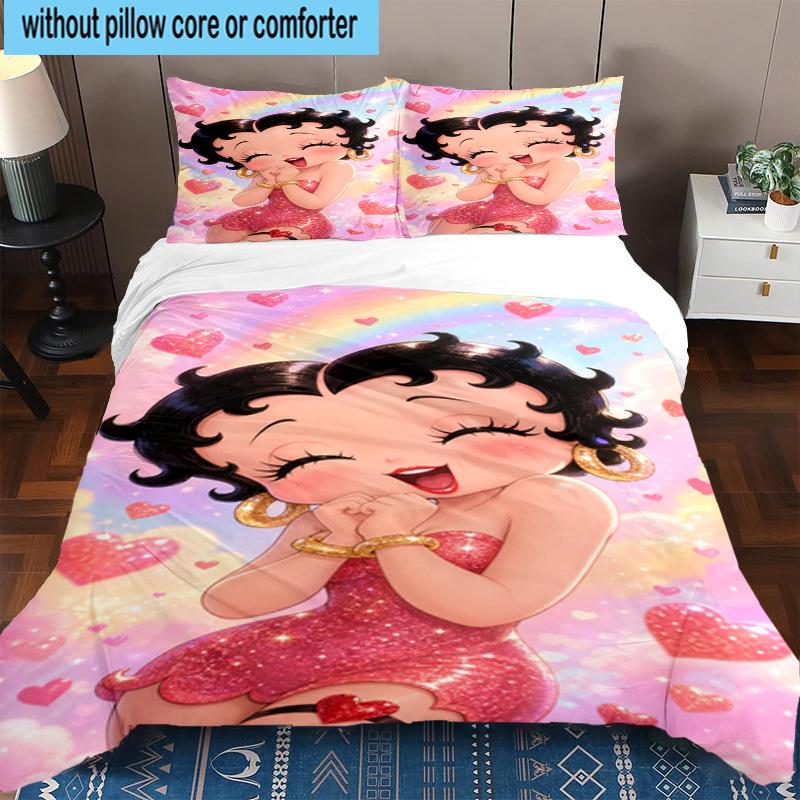 3PCS laday In Red Dress 3pcs Bedding,Including 3PCS Duvet Cover And 2pcs Pillowcases Perfect for Christmas,Ideal for Bedroom, Dormitory