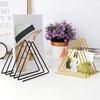 Storage Rack Multi-purpose Tidy Keeping Solid Color Triangle Shape Book Storage Shelf for Desktop
