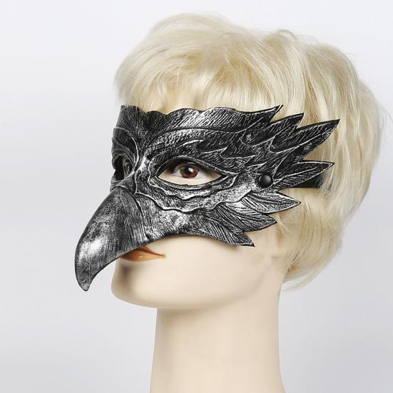 Маска на половину лица из искусственной кожи для мужчин и женщин, вдохновленная орлом, универсальная дышащая маска для Хэллоуина, маскарада, косплея, вечеринки