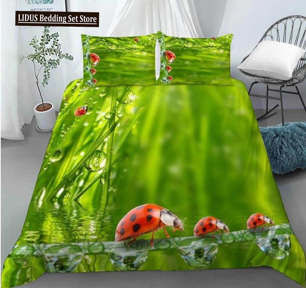 Зеленый Богомол Пододеяльник Размер Кинг Квин Тема Насекомых Постельный Набор Для Детей Подростков Взрослых Дикая Природа Покрывало Наволочка