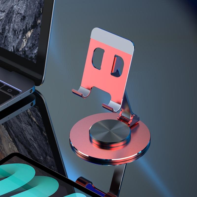 Stable & Portable Aluminum Phone Holder with 360° Rotating Base Perfect for Video Viewing Gaming & Recipe Checking Gift