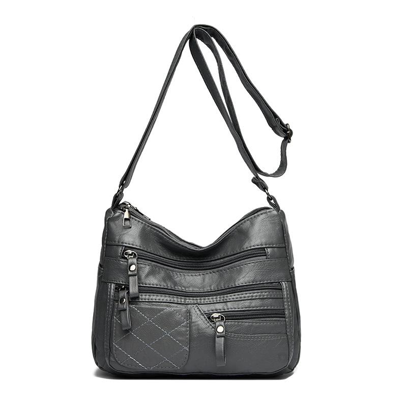 Большая вместительная сумка через плечо женская сумка через плечо многослойная ПУ сумка для мам среднего возраста