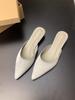 Fashion New Summer Concise Pointed Toe Women Slippers Fashion Thin Low Heels Party Pumps Mules Slide Shoes