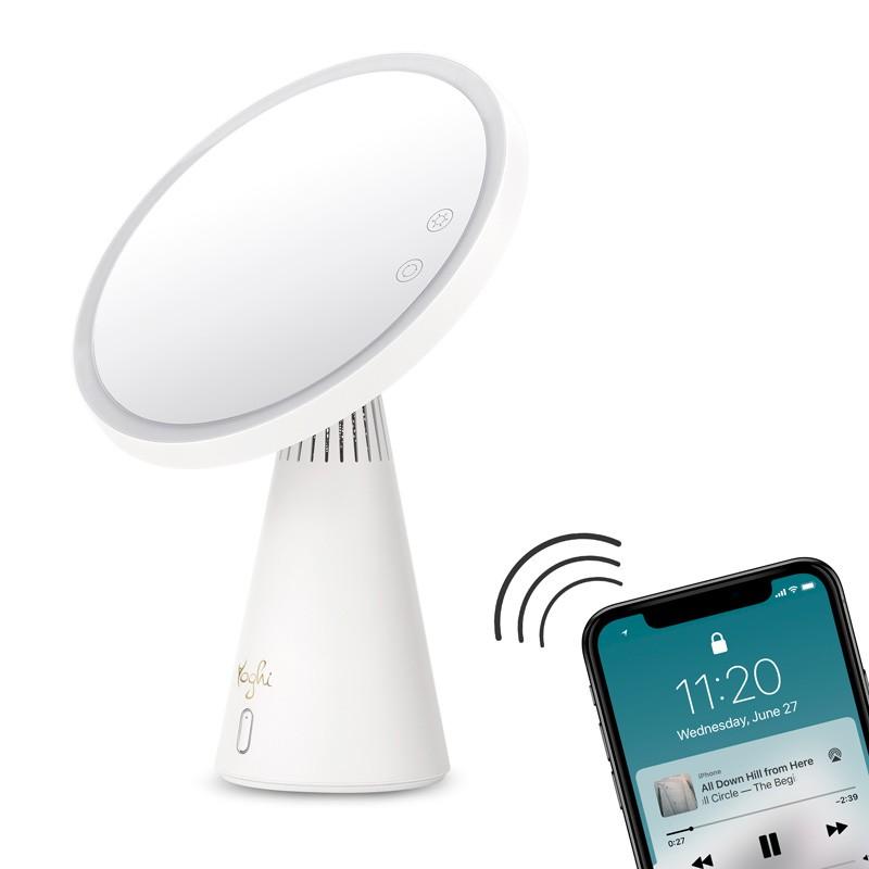 YOGHI Be White - Зеркало 3-в-1 со светодиодной подсветкой и Bluetooth-колонкой