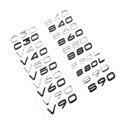 ABS Задняя крышка багажника Буквы Логотип Эмблема Значок Наклейки Для Volvo C30 V40 V60 V90 S40 S60 S80 S90 S80L XC40 XC60 XC90 AWD T4 T5 T6