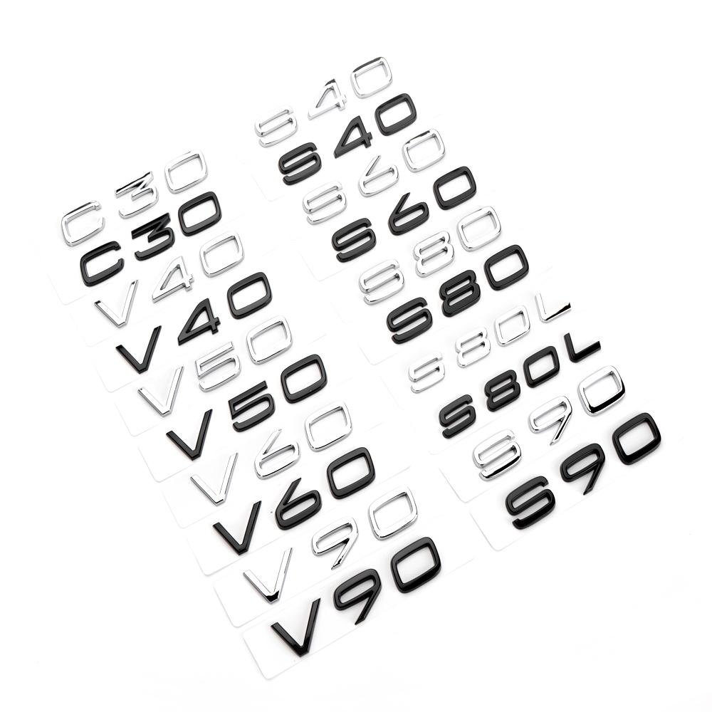 ABS Наклейки-эмблемы с буквами на задний багажник Для Volvo C30 V40 V60 V90 S40 S60 S80 S90 S80L XC40 XC60 XC90 AWD T4 T5 T6 T8