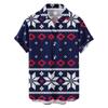 New Christmas Printed Shirt Theme Casual Fashion Spring and Autumn Men's Short Sleeve Shirt
