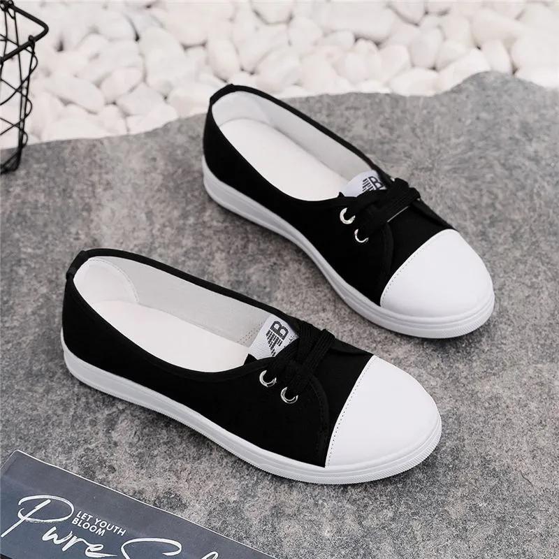 Old Beijing Cloth Shoes Women's Canvas Small White Shoes Shallow Mouth Student Skate Shoes Pregnant Women's Casual Mom's Shoes