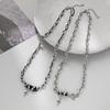 Forest Jewelry Black Necklace With Titanium Chain For Couples Decoration Female