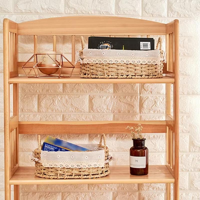 1 шт. с подкладкой практичная ручная плетеная современная корзина для хранения простота настольного хранения кружево ротанг