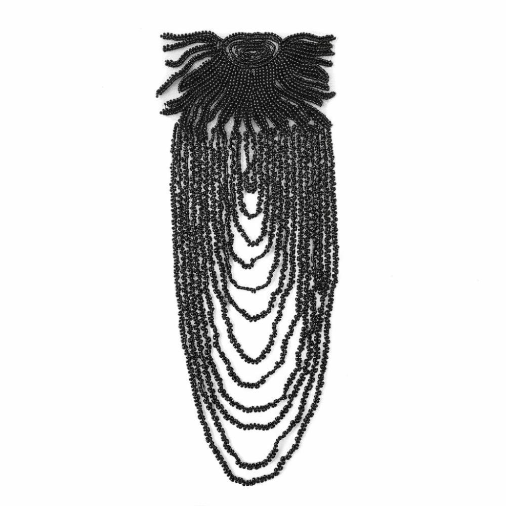 Пришиваемые на одежду Блестки Вышивка бисером Кисточки Длинная цепочка Наплечные нашивки Бисером Ретро Погоны Свадебное платье