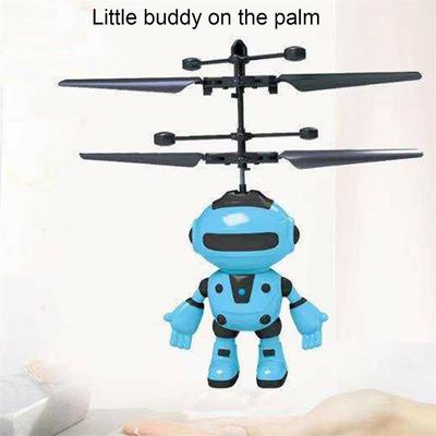 Мини-электрический летающий робот, радиоуправляемый самолет, инфракрасная индукция, зарядка через USB, пластиковые игрушки для детей, рождественские подарки