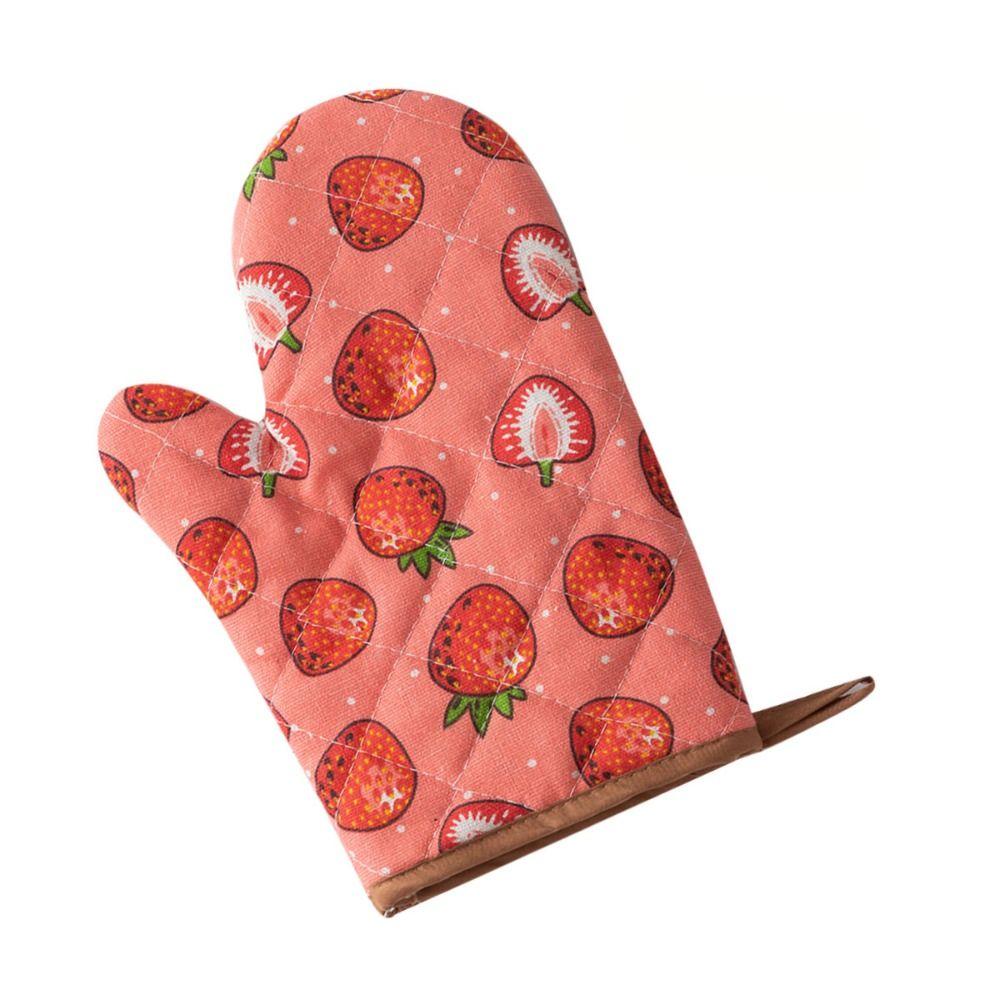 2pcs Heat Resistant Cotton Oven Mitts Thickened Kitchen Microwave Mittens  Cooking Tool