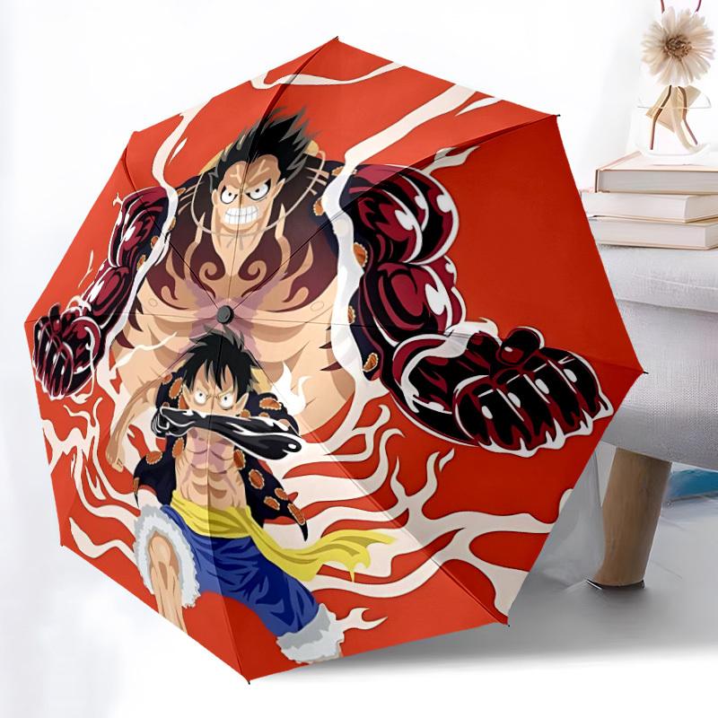 1 шт. One Piece Манки Д. Луффи Автоматический Открывающийся/Закрывающийся Зонт Компактный Дорожный Зонт, 8 Спиц Усиленный, Идеально для Женщин и Мужчин a0923184