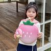 Cute Gender Neutral Kids Backpack In Strawberry Shape Breathable Material Oxford