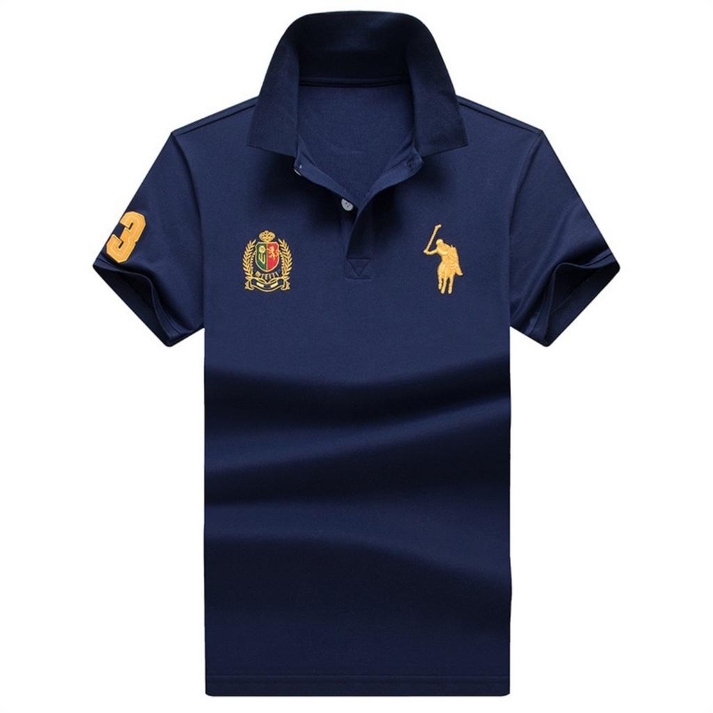 TrendHub New High Quality Men Polo Shirts High Street Short Sleeve Mens Shirts Turn-Down Collar Polo Shirt Men