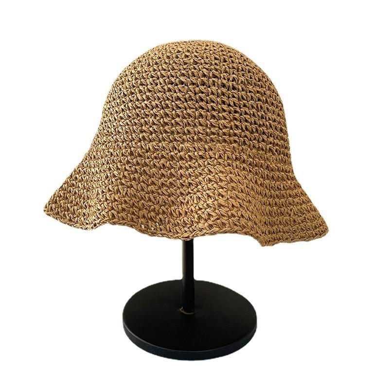 Elegant Women's Spring Summer Woven Sun Hat Foldable Breathable Beach Straw Hat