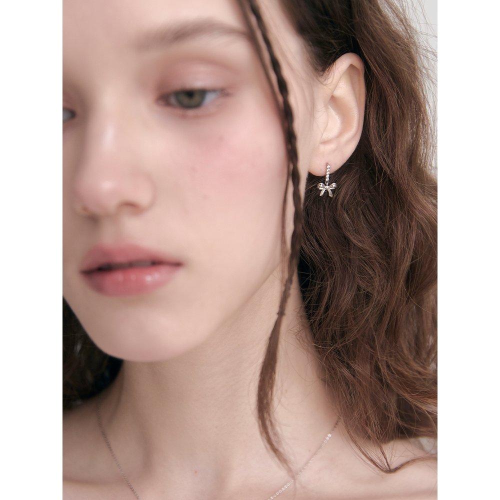 [Rosemont] Silver Ribbon Earrings Ra24C40K
