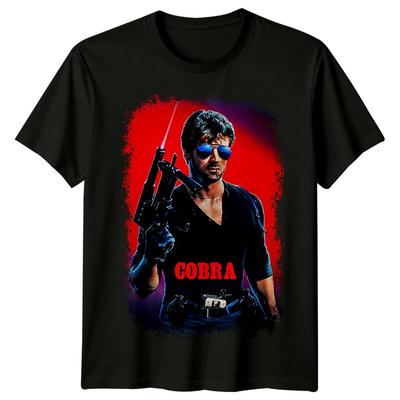 Кобра (1986) Футболка в стиле кинопостера, Ретро, Классический фильм, Графическая футболка, Унисекс