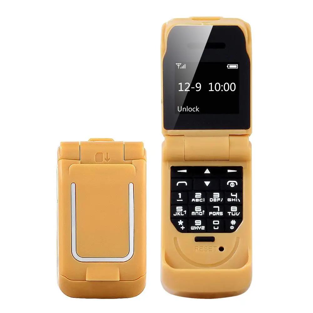 0.66"Мини раскладной мобильный телефон Самый маленький раскладной FM Беспроводной Bluetooth 3.0 Набор номера Громкая связь Наушник Телефон с одной SIM-картой