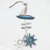Marine Style Wooden Pendant Ocean Wind Crafts Small Fish Boat Innovative Accessory Wall Hanging Decoration Pendant Home Decor