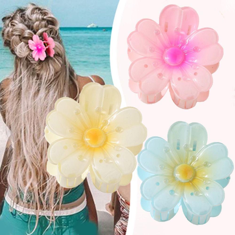 Большие заколки-крабы для волос с цветком, нескользящие, большие заколки-крабы, аксессуары для волос для густых тонких волос