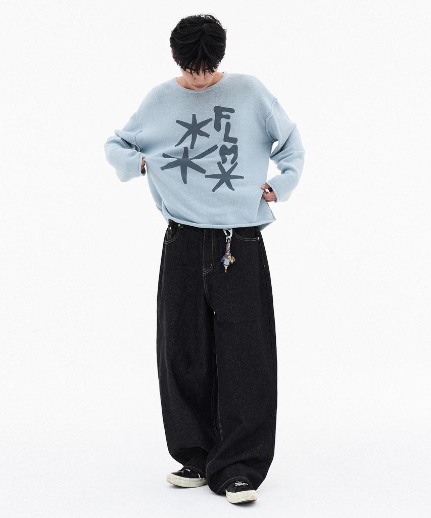 FILLUMINATE Flm Graphic Knit Pullover - Melange Grey