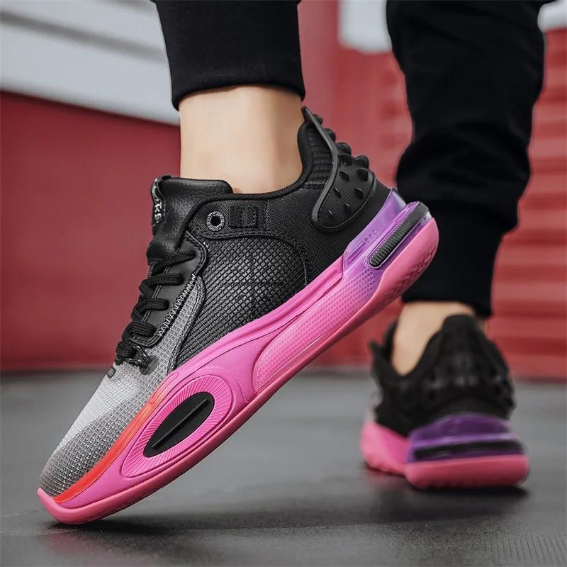 Мужские новые баскетбольные кроссовки, нескользящие, удобные, спортивные, профессиональные, дышащие, амортизированные, высококачественные баскетбольные ботинки